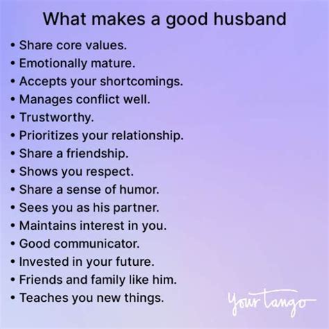 what are the quality of a good husband